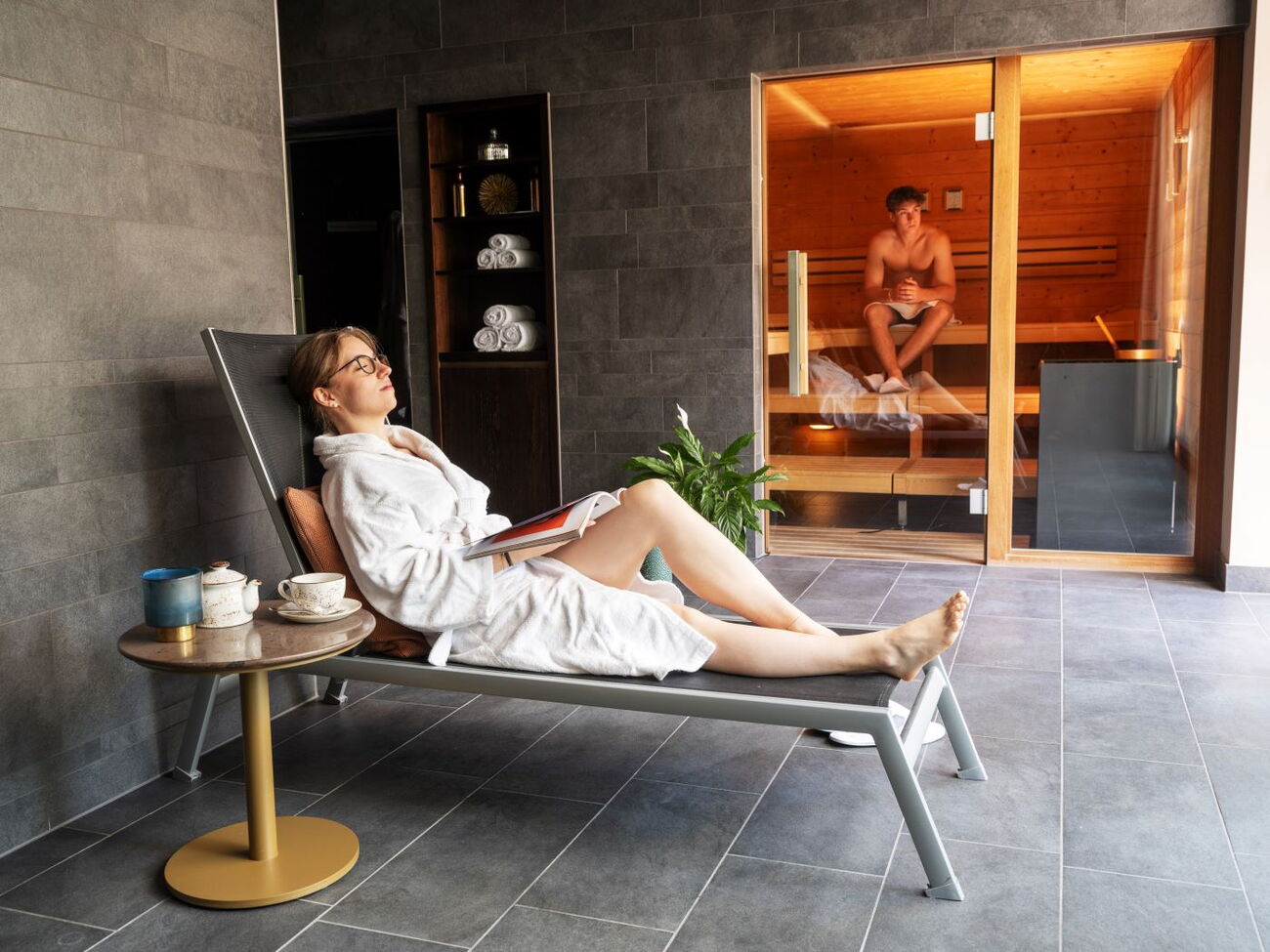Spa mit Ruheraum und Sauna im Hotel Acasa Suites Zürich Oerlikon