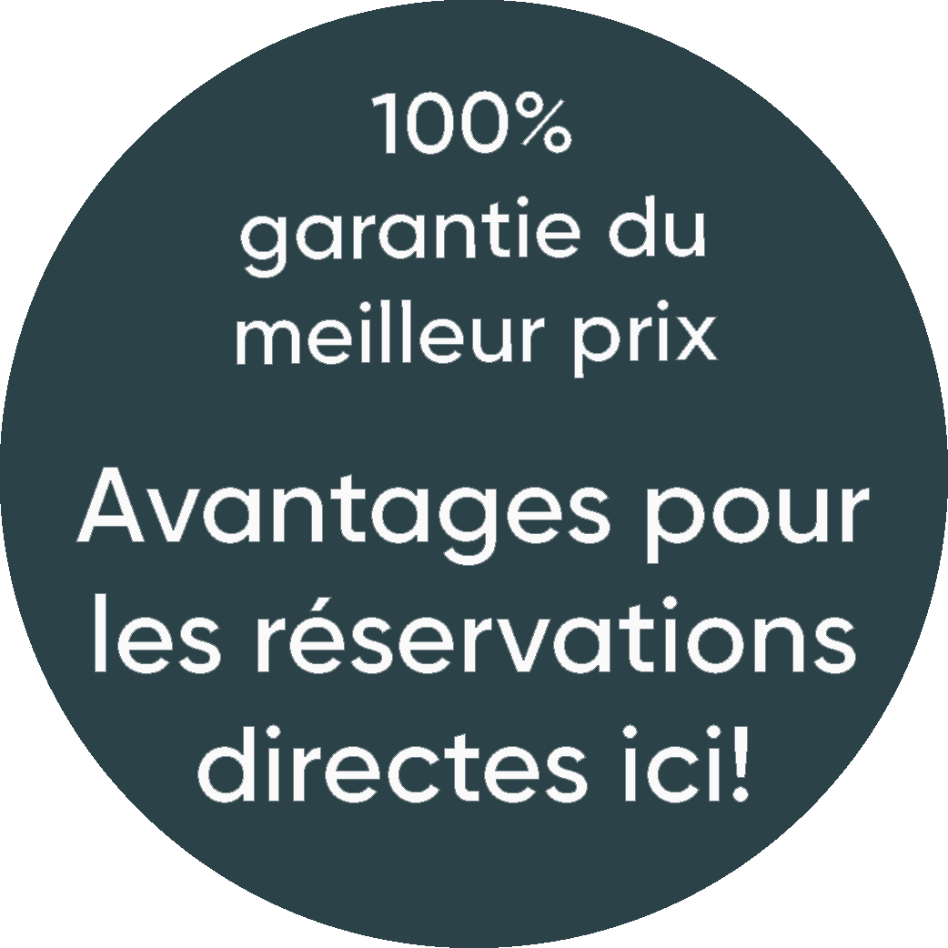 100% garantie du meilleur prix - Avantages pour les réservations directes ici