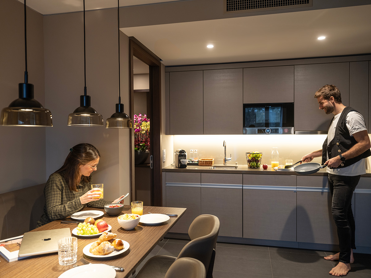 Fully equipped kitchen in the Acasa Suite Apartment at Acasa Suites Zurich