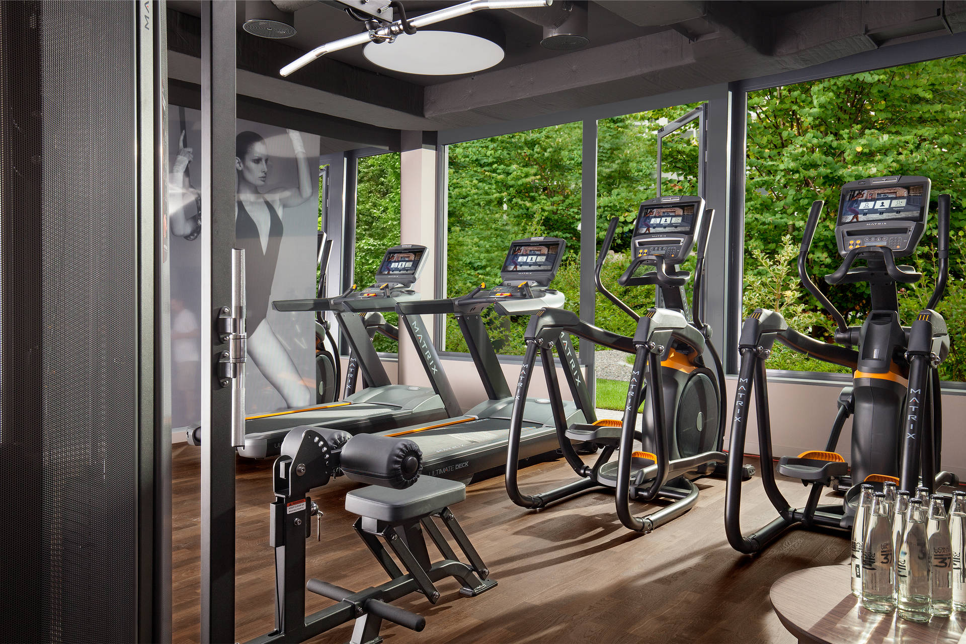 Gym in ACASA Suites Zurich with cardio and circuit equipment
